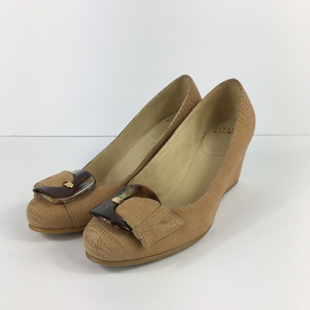 Stuart Weitzman Tan Wedge Heels